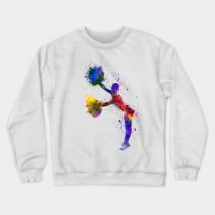 Sports cheerleader in watercolor Crewneck Sweatshirt